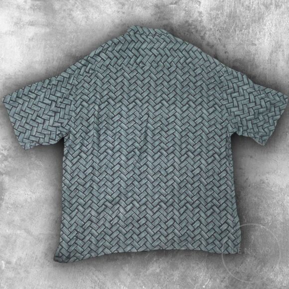 Campia Moda Mens Vintage Rayon Geometric Short Sleeve Button Up Shirt XL - Picture 4 of 6